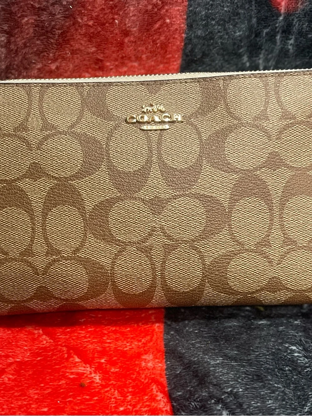 Coach Signature Double Zip Wristlet
